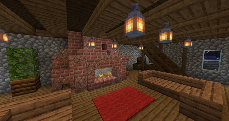 minecraft medieval living room